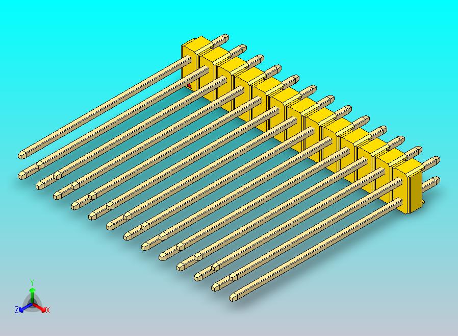 DS1021排针 黄色 2x13p 100mil 类型43 版本1.0.zip