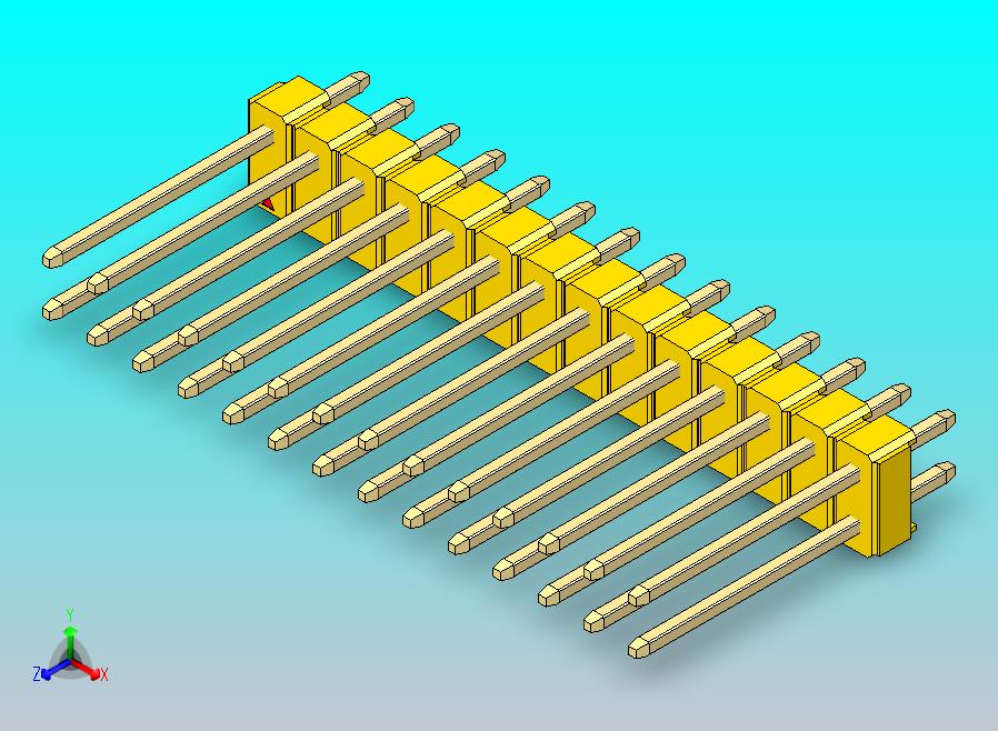 DS1021排针 黄色 2x14p 100mil 类型5 版本1.0.zip