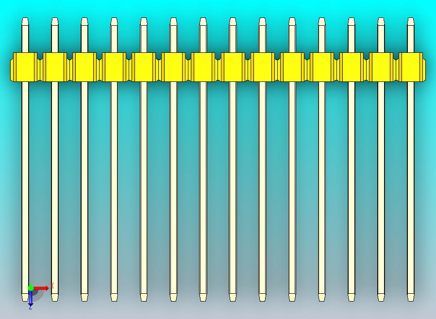 DS1021排针 黄色 2x14p 100mil 类型19 版本1.0.zip