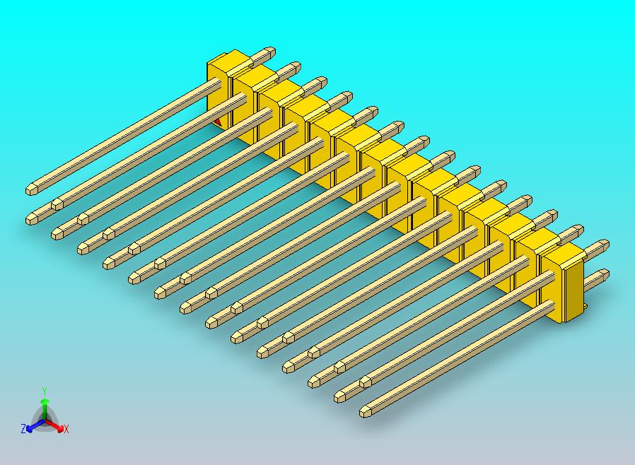 DS1021排针 黄色 2x14p 100mil 类型19 版本1.0.zip