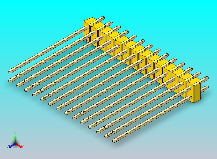 DS1021排针 黄色 2x14p 100mil 类型43 版本1.0.zip