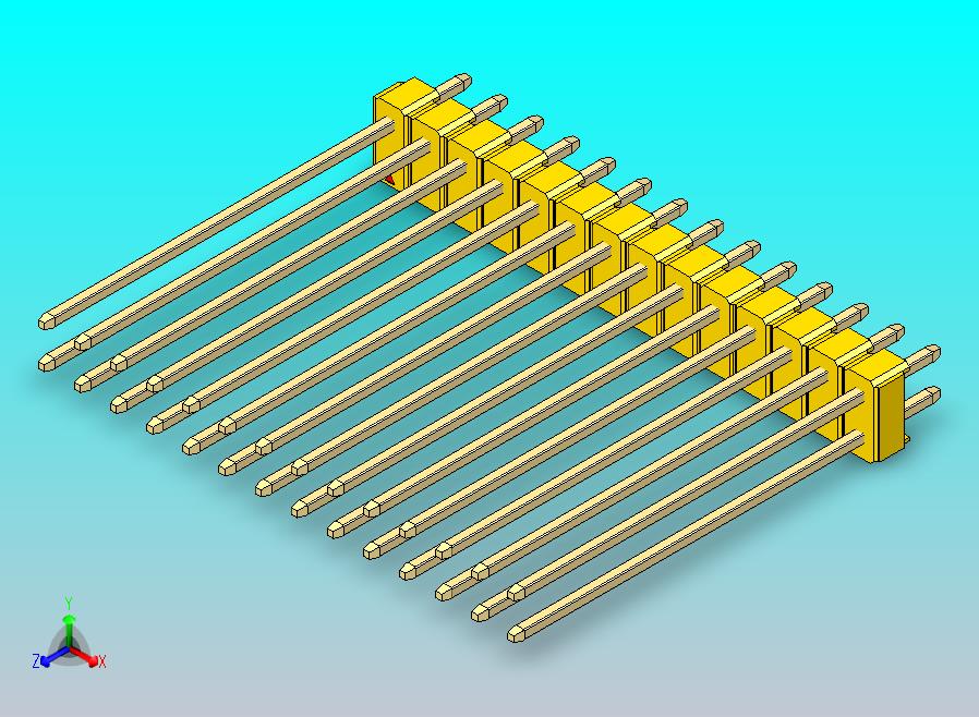 DS1021排针 黄色 2x14p 100mil 类型43 版本1.0.zip