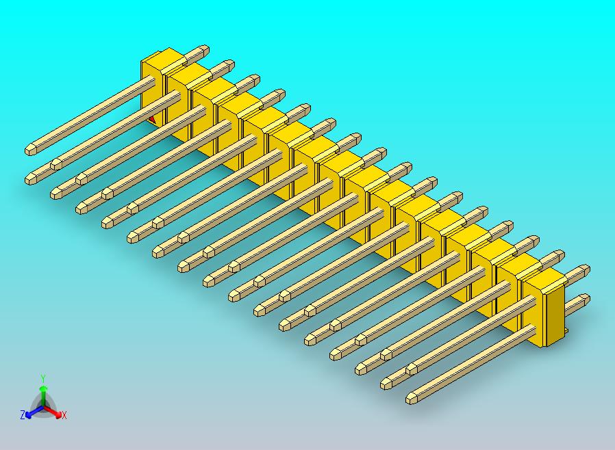 DS1021排针 黄色 2x16P 100mil 类型5 版本1.0.zip