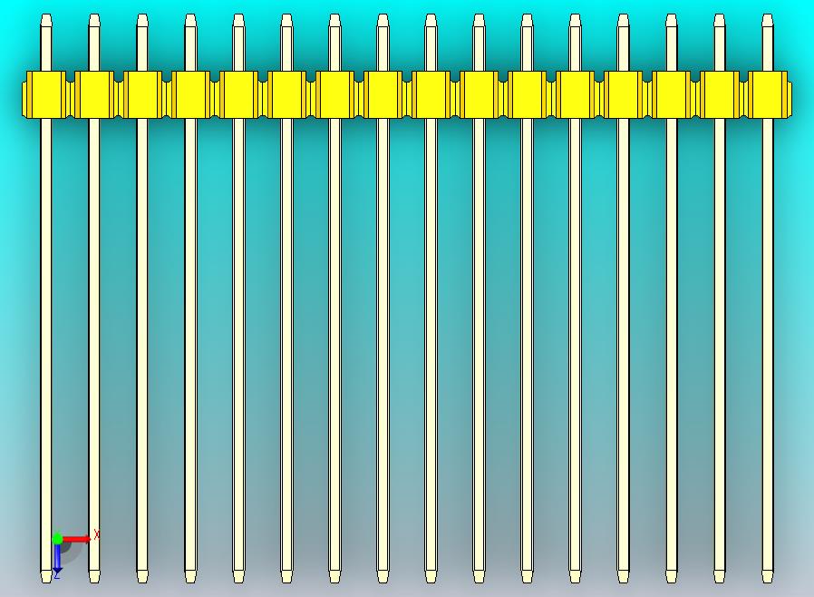 DS1021排针 黄色 2x16p 100mil 类型43 版本1.0.zip