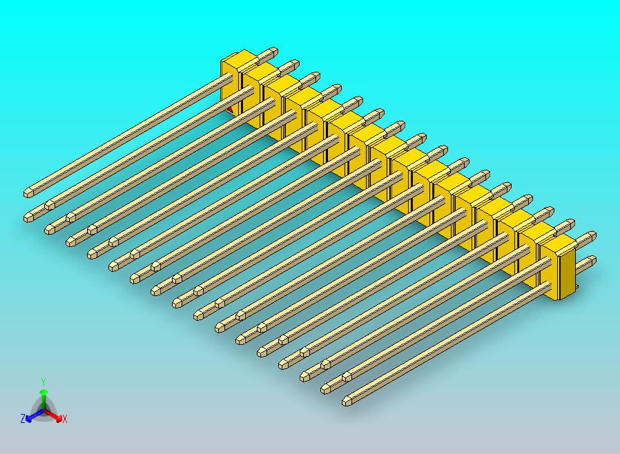 DS1021排针 黄色 2x16p 100mil 类型43 版本1.0.zip