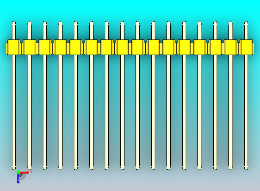 DS1021排针 黄色 2x16针 100mil 类型19 版本1.0.zip