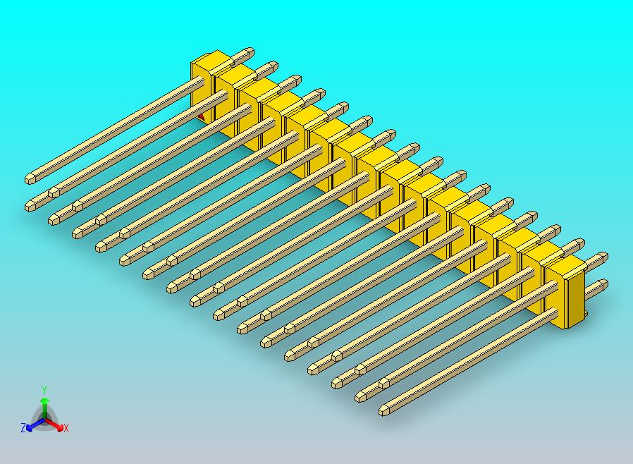 DS1021排针 黄色 2x16针 100mil 类型19 版本1.0.zip