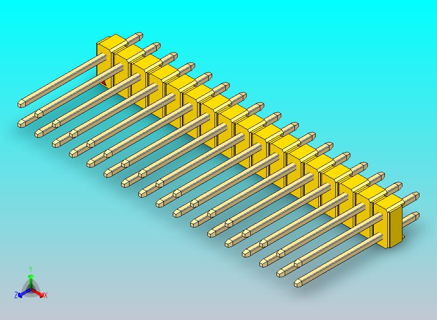DS1021排针 黄色 2x17p 100mil 类型5 版本1.0.zip