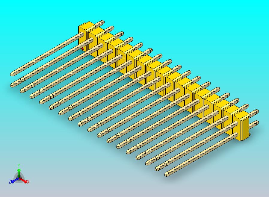 DS1021排针 黄色 2x17p 100mil 类型19 版本1.0.zip
