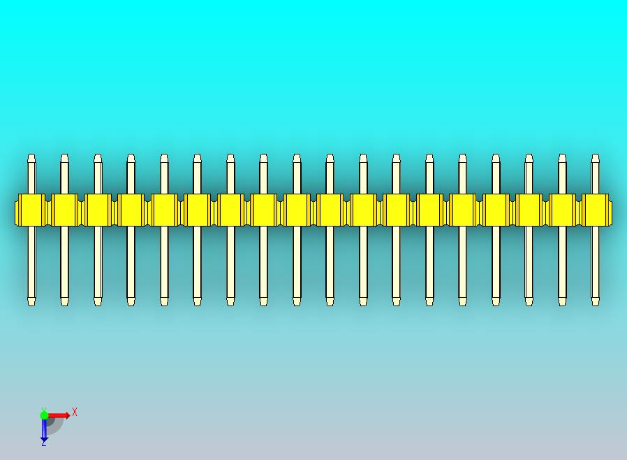 DS1021排针 黄色 2x18p 100mil 类型1 版本1.0.zip