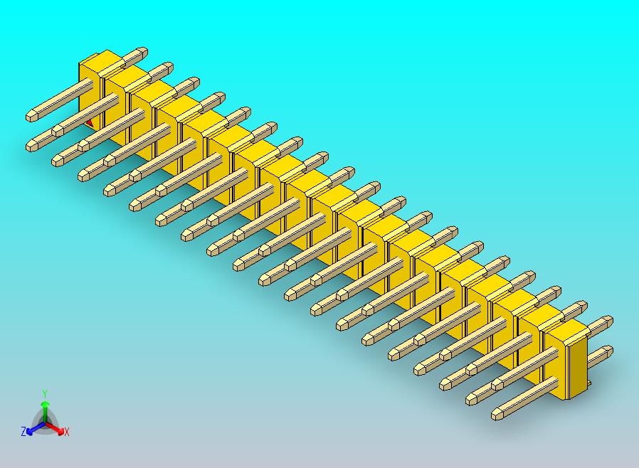 DS1021排针 黄色 2x19p 100mil 类型1 版本1.0.zip