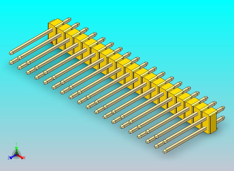 DS1021排针 黄色 2x19p 100mil 类型5 版本1.0.zip