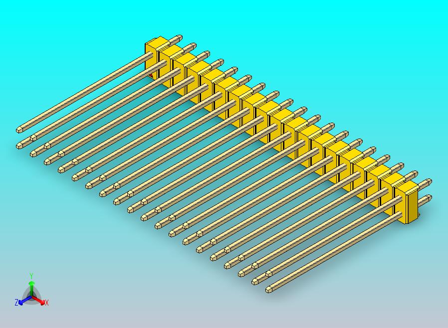 DS1021排针 黄色 2x19p 100mil 类型43 版本1.0.zip