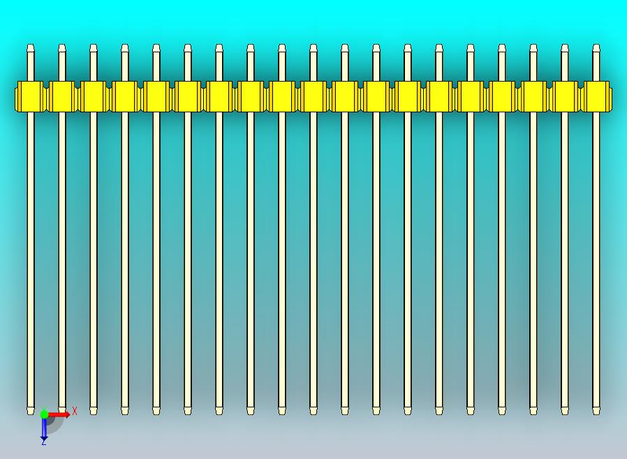 DS1021排针 黄色 2x19p 100mil 类型43 版本1.0.zip