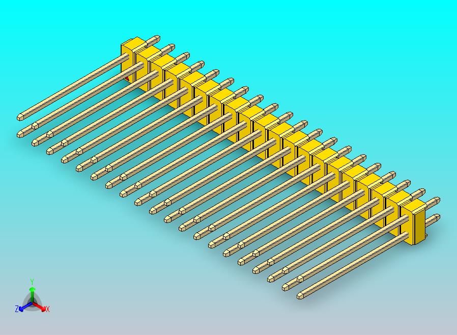 DS1021排针 黄色 2x20p 100mil 类型19 版本1.0.zip