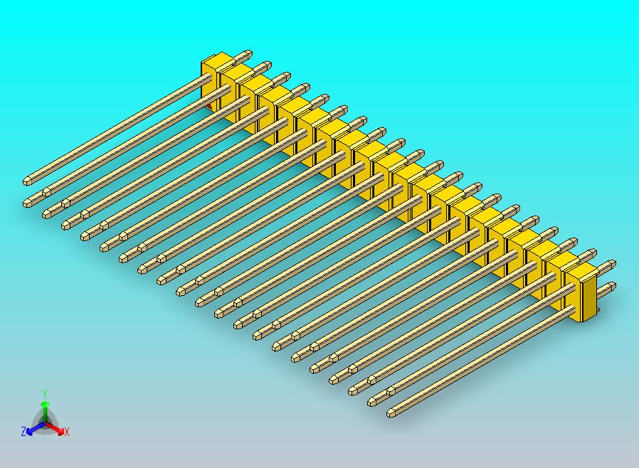DS1021排针 黄色 2x20p 100mil 类型43 版本1.0.zip