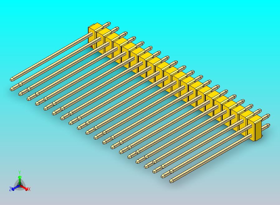 DS1021排针 黄色 2x20p 100mil 类型43 版本1.0.zip