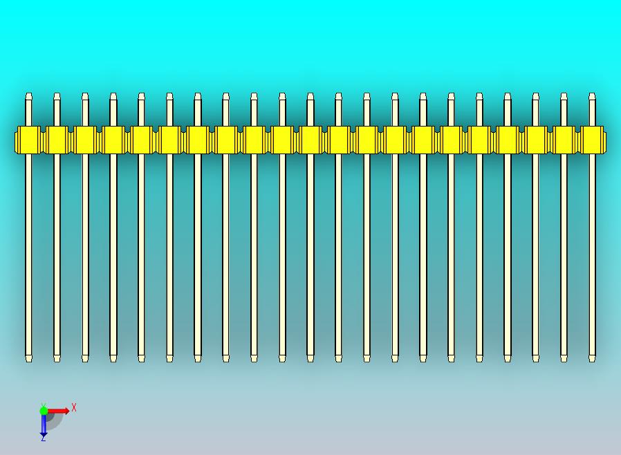 DS1021排针 黄色 2x21p 100mil 类型19 版本1.0.zip