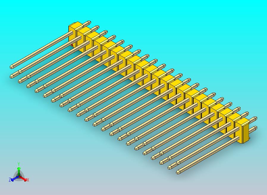 DS1021排针 黄色 2x21p 100mil 类型19 版本1.0.zip