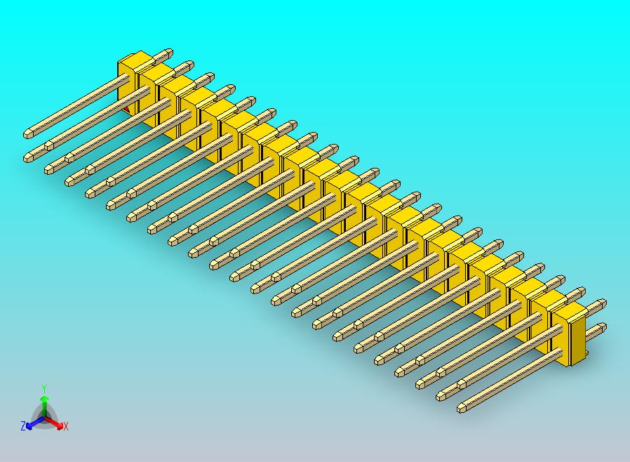 DS1021排针 黄色 2x22p 100mil 类型5 版本1.0.zip