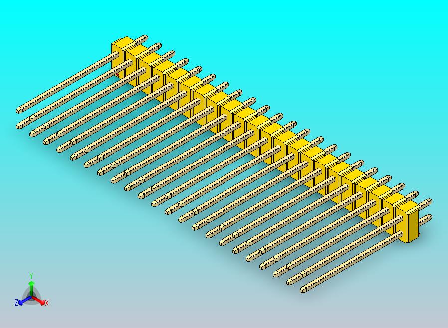 DS1021排针 黄色 2x22p 100mil 类型19 版本1.0.zip