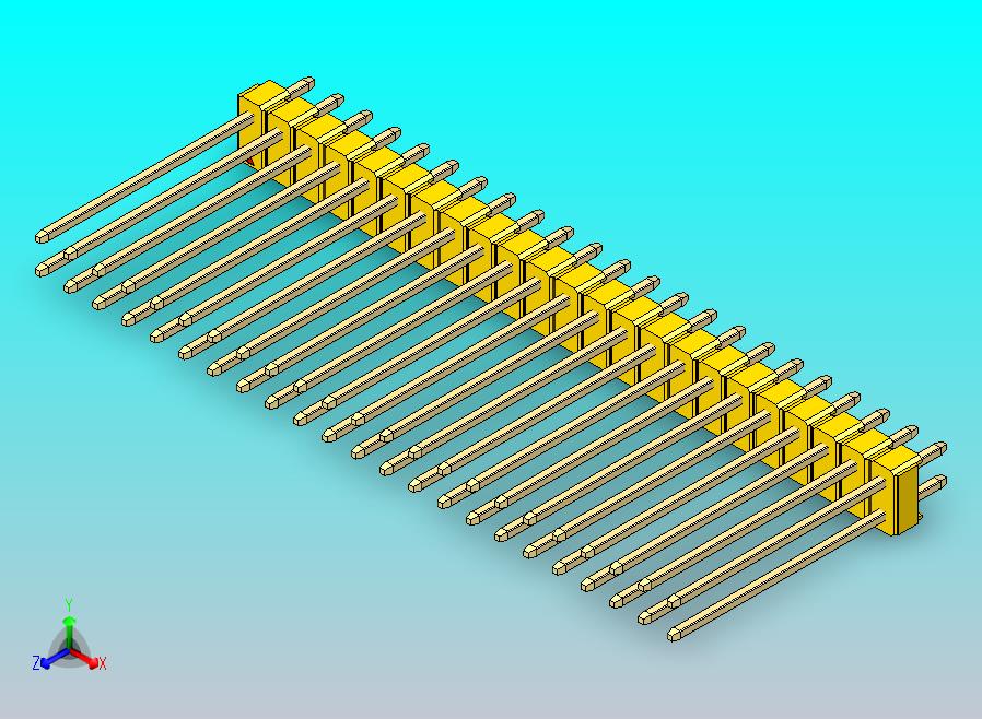 DS1021排针 黄色 2x23p 100mil 类型19 版本1.0.zip