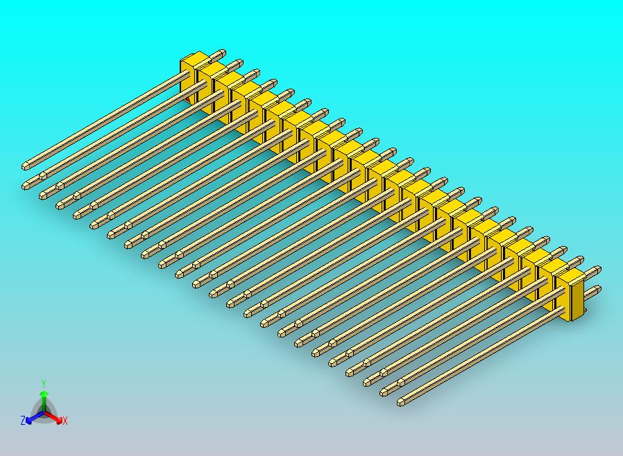 DS1021排针 黄色 2x23p 100mil 类型43 版本1.0.zip