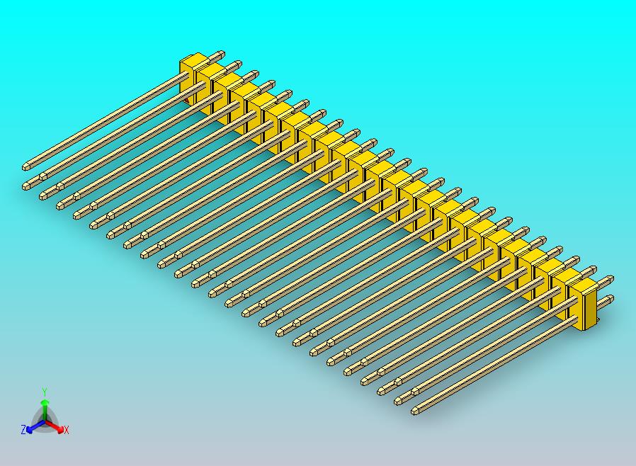 DS1021排针 黄色 2x24p 100mil 类型43 版本1.0.zip