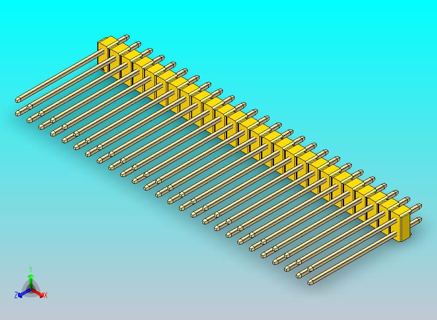 DS1021排针 黄色 2x26p 100mil 类型19 版本1.0.zip