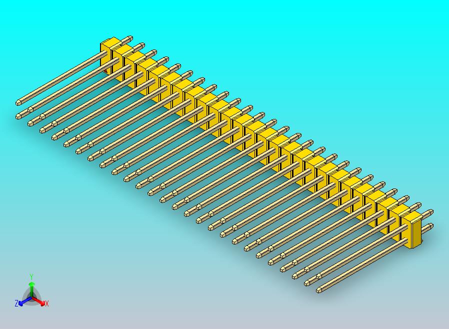 DS1021排针 黄色 2x26p 100mil 类型19 版本1.0.zip