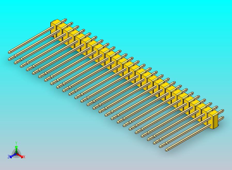 DS1021排针 黄色 2x27p 100mil 类型19 版本1.0.zip