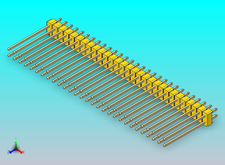 DS1021排针 黄色 2x29p 100mil 类型19 版本1.0.zip
