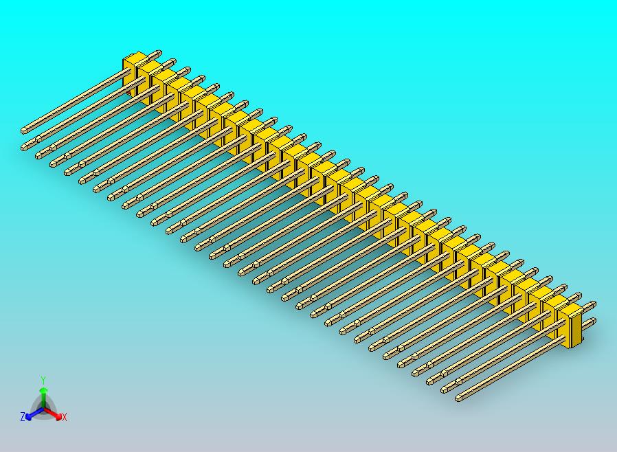 DS1021排针 黄色 2x31p 100mil 类型19 版本1.0.zip
