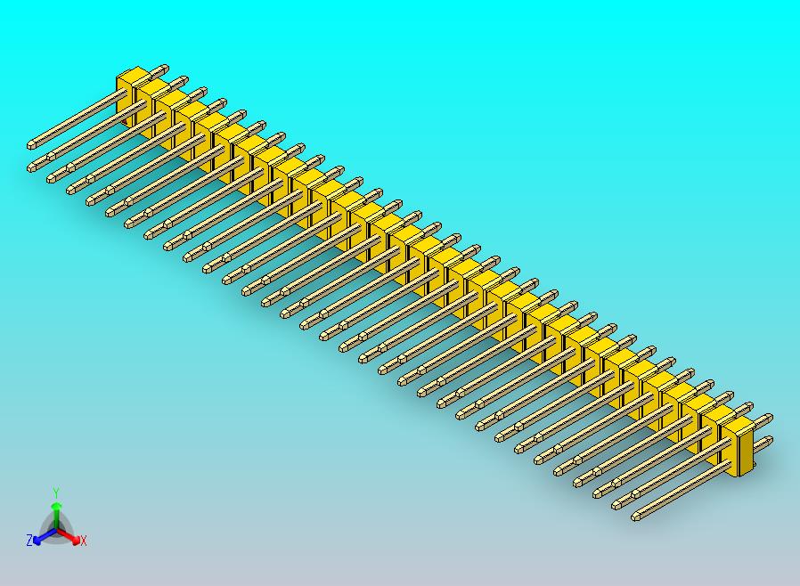 DS1021排针 黄色 2x32p 100mil 类型5 版本1.0.zip