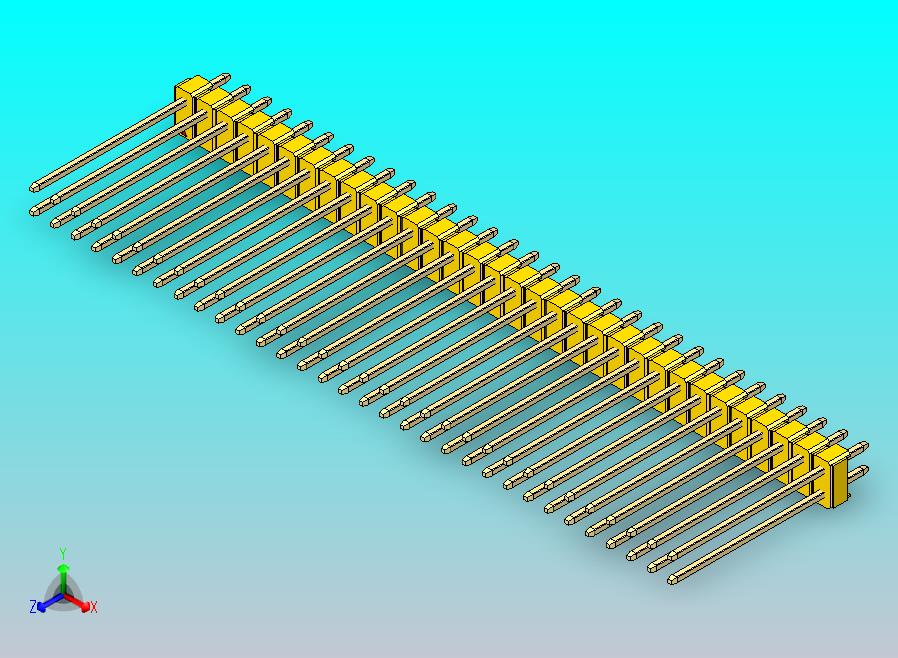 DS1021排针 黄色 2x32p 100mil 类型19 版本1.0.zip