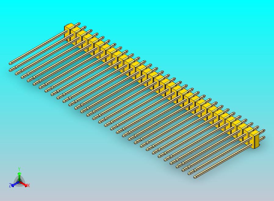 DS1021排针 黄色 2x32p 100mil 类型43 版本1.0.zip