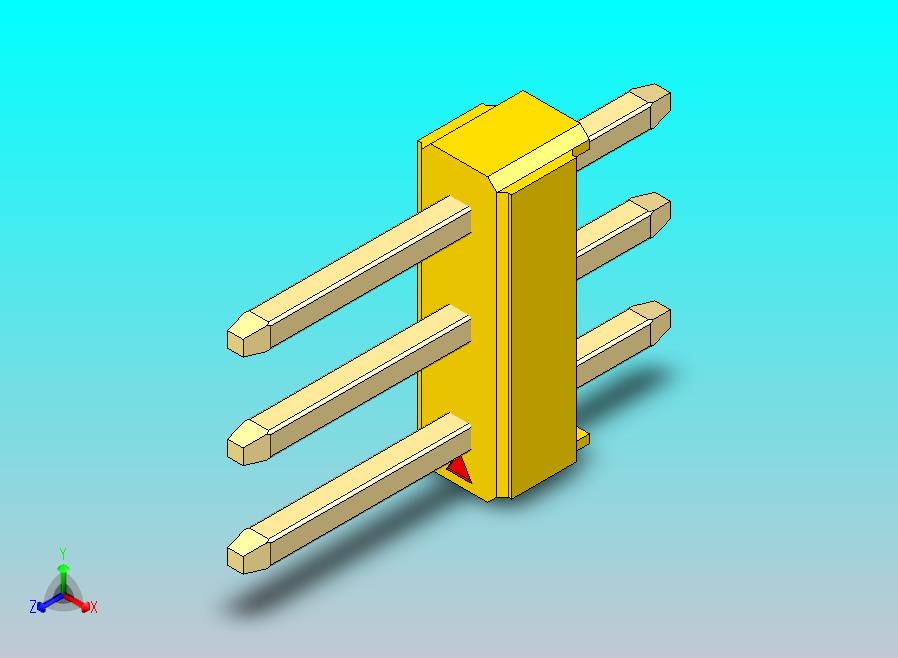 DS1021排针 黄色 3x01p 100mil 类型1 版本1.0.zip