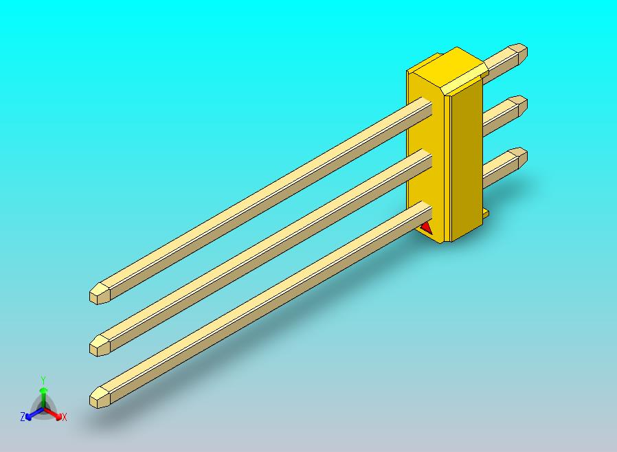 DS1021排针 黄色 3x01p 100mil 类型19 版本1.0.zip