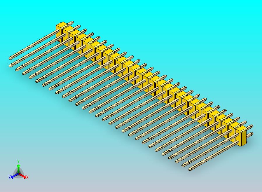 DS1021排针 黄色 2x28p 100mil 类型19 版本1.0.zip