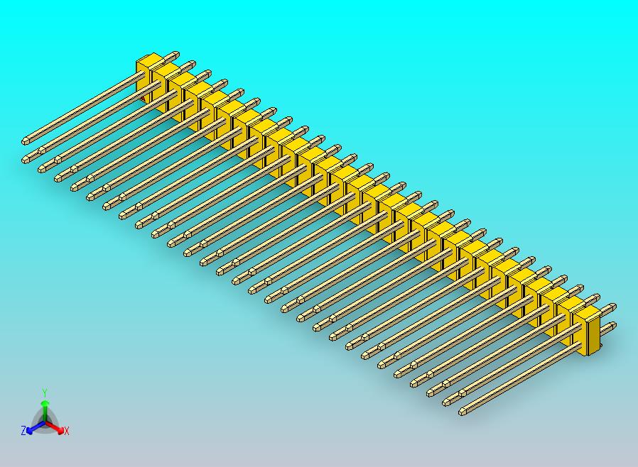 DS1021排针 黄色 2x28p 100mil 类型19 版本1.0.zip