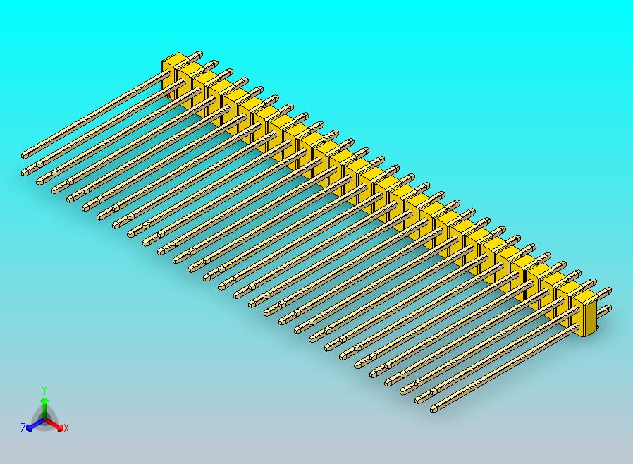 DS1021排针 黄色 2x28p 100mil 类型43 版本1.0.zip