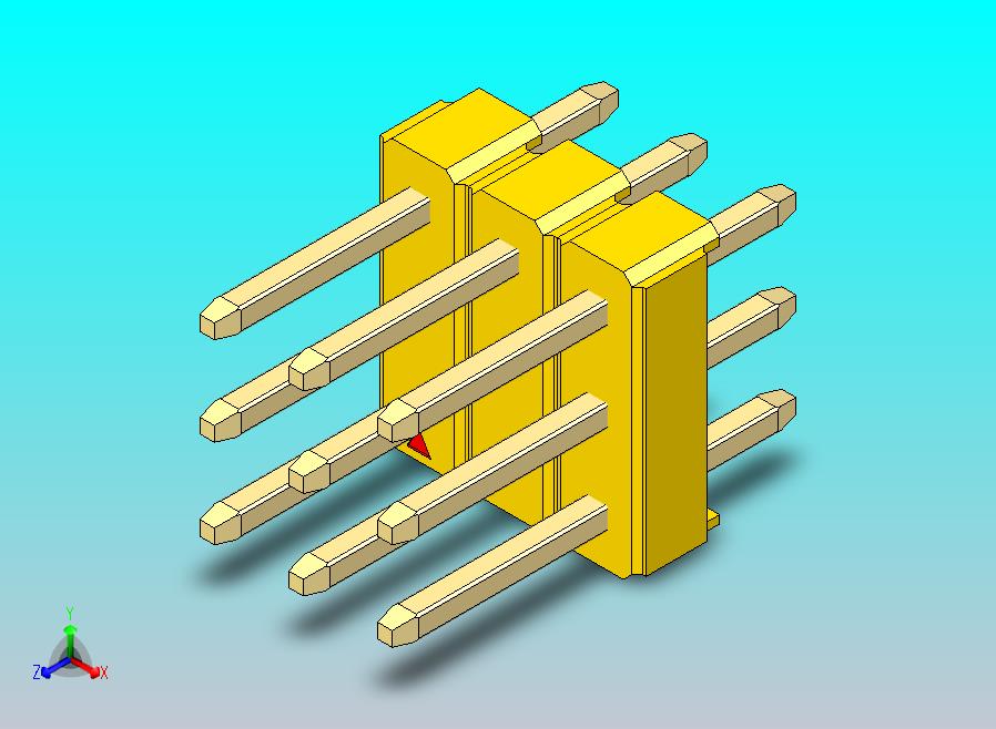 DS1021排针 黄色 3x03p 100mil 类型1 版本1.0.zip