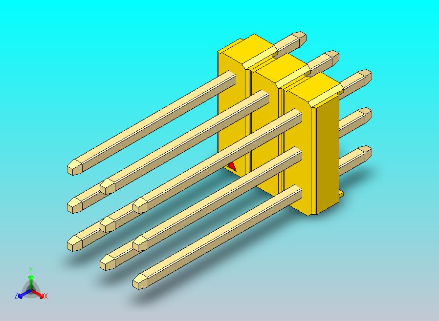 DS1021排针 黄色 3x03p 100mil 类型5 版本1.0.zip