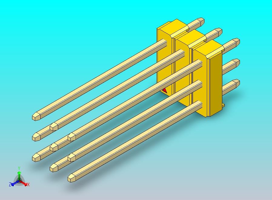 DS1021排针 黄色 3x03p 100mil 类型19 版本1.0.zip