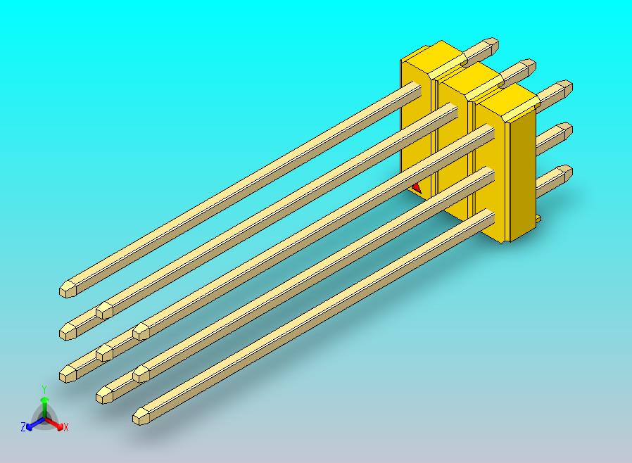DS1021排针 黄色 3x03p 100mil 类型43 版本1.0.zip