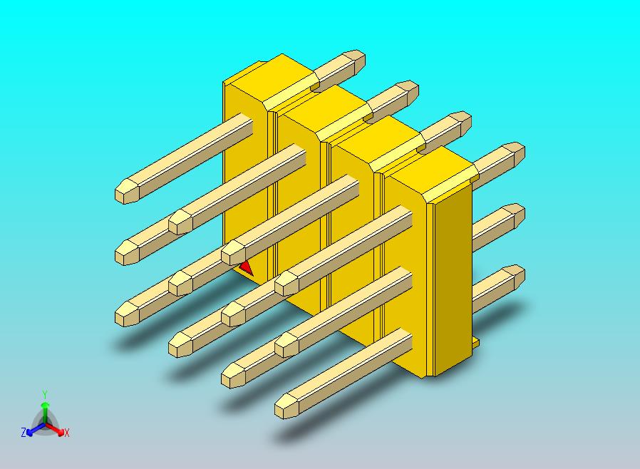 DS1021排针 黄色 3x04p 100mil 类型1 版本1.0.zip