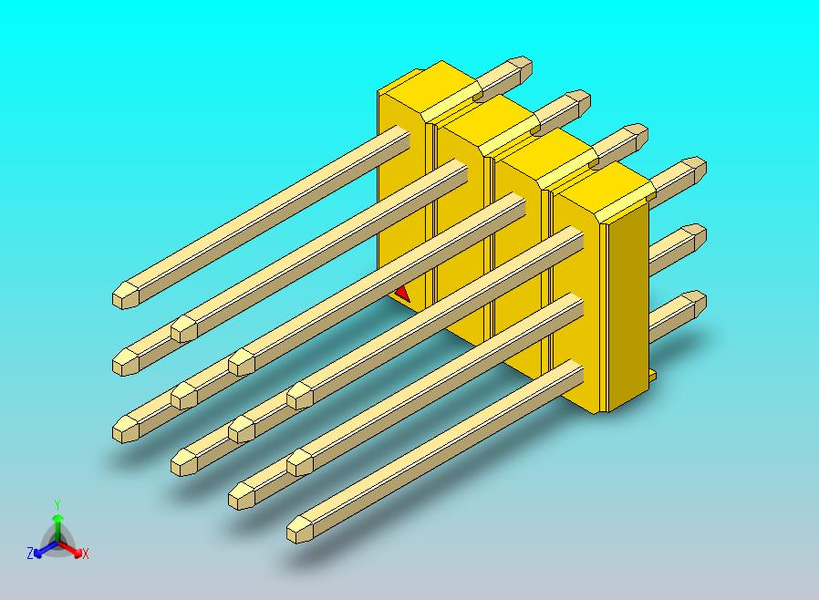 DS1021排针 黄色 3x04p 100mil 类型5 版本1.0.zip