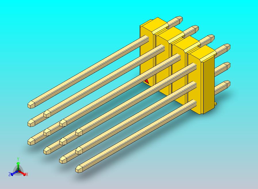 DS1021排针 黄色 3x04p 100mil 类型19 版本1.0.zip
