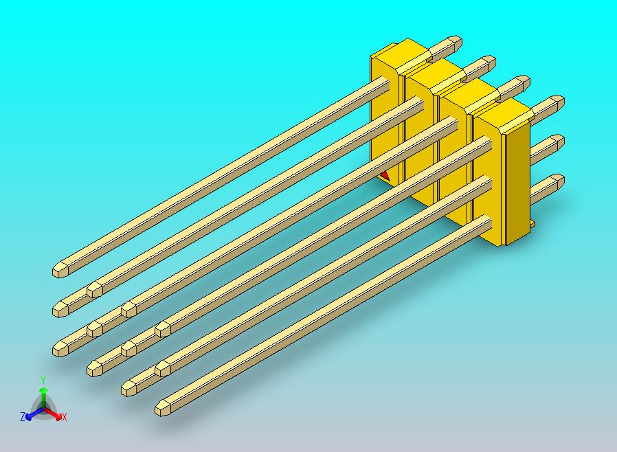 DS1021排针 黄色 3x04p 100mil 类型43 版本1.0.zip