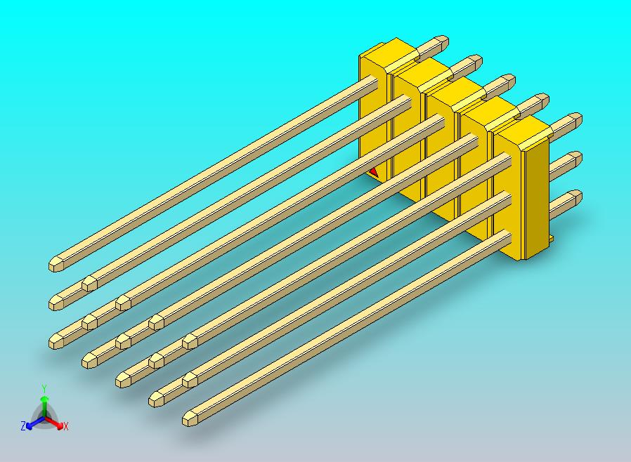 DS1021排针 黄色 3x05p 100mil 类型43 版本1.0.zip